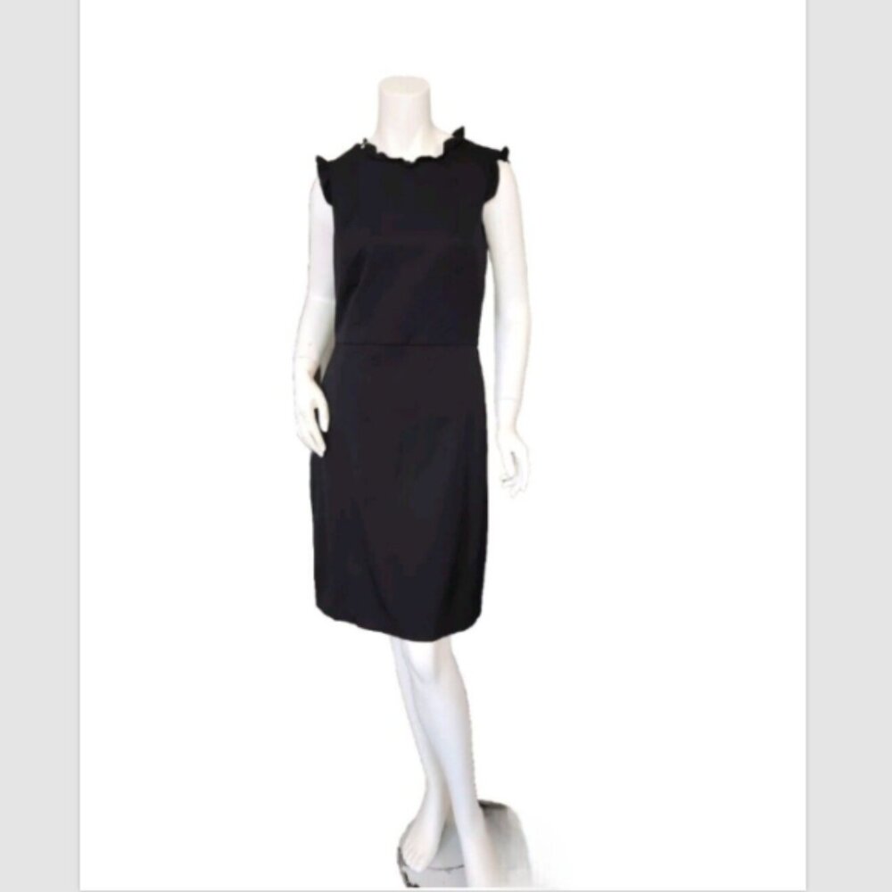 Brooks Brothers Red Fleece Tellegno Ruffle Wool Dress Italy